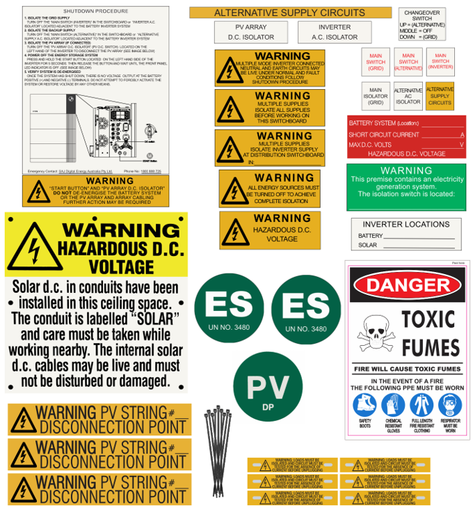 SAJ EKO70 All-In-One BESS & PV Disconnection Point Label Kit