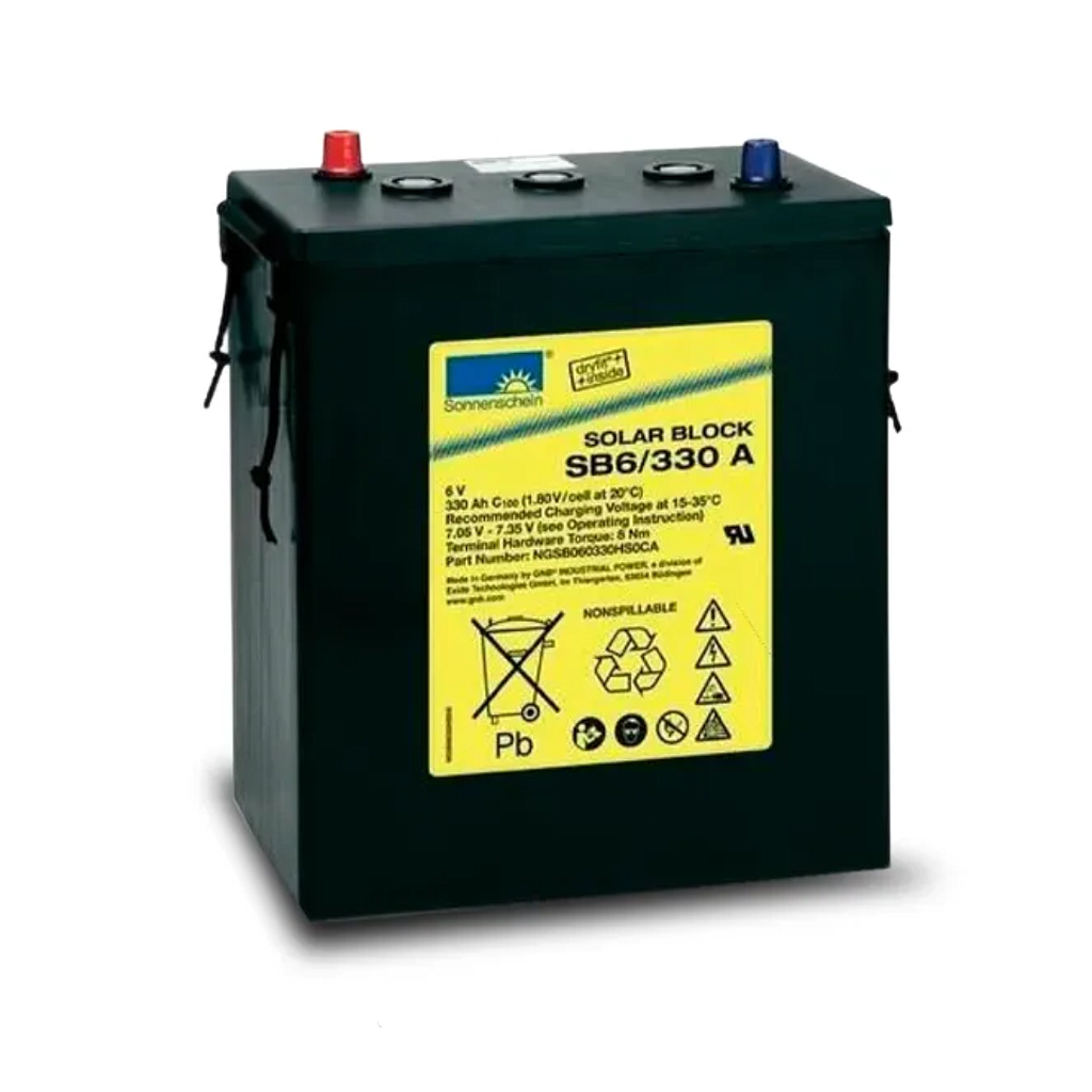 [SB6/330A] Sonnenschein Solar Sealed 6V Gel Cell, SB6/330A, AH @ C100 = 330