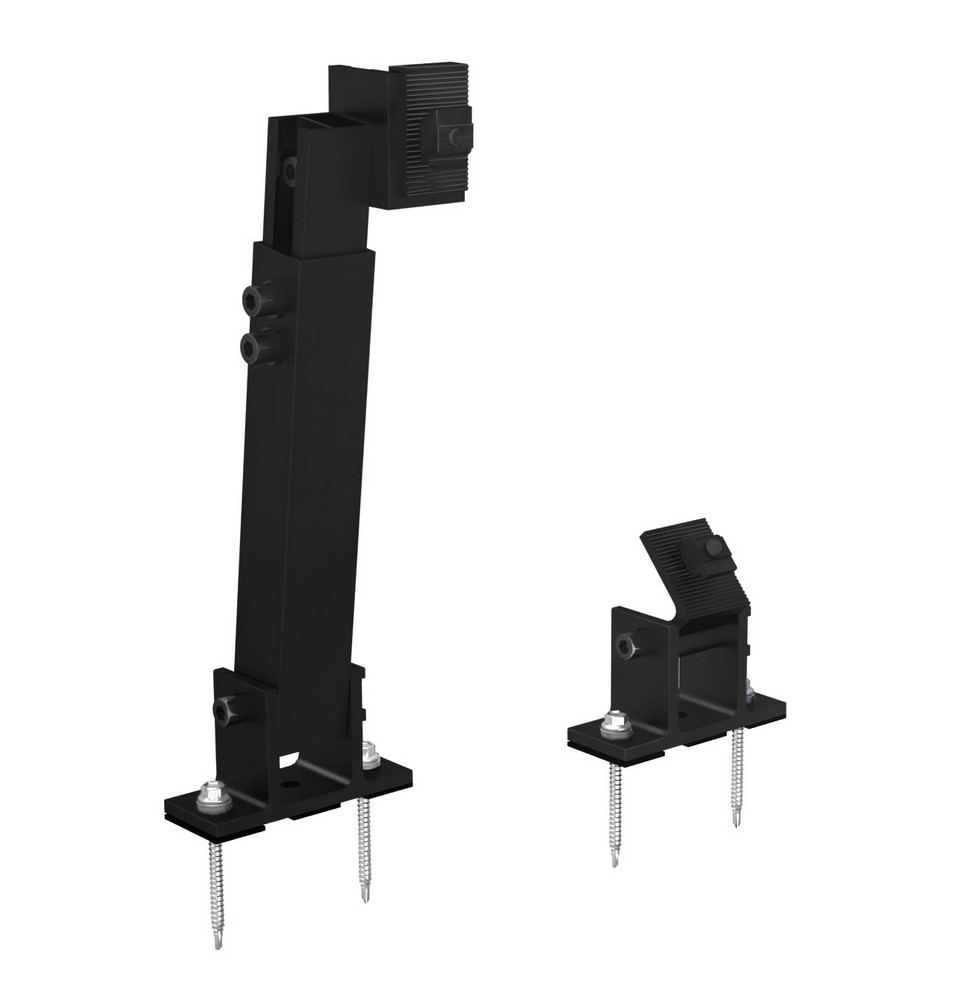 [ER-TL-15/30/BA] Clenergy PV-ezRack SolarRoof, Tilt Legs, adjustable 15 to 30 degree, black anodized