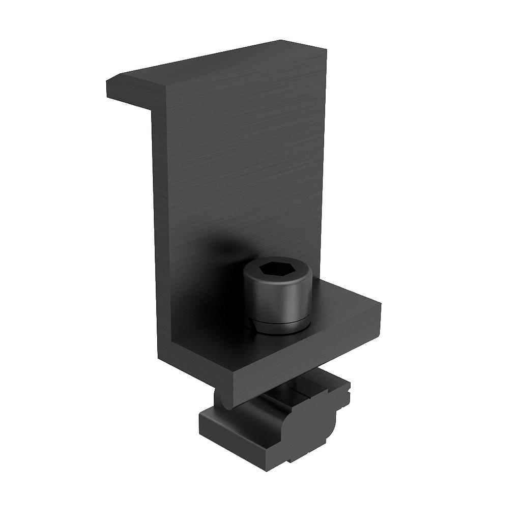 Clenergy PV-ezRack Module End Clamp,Standard,for Frame Height 30mm (Black Anodized)