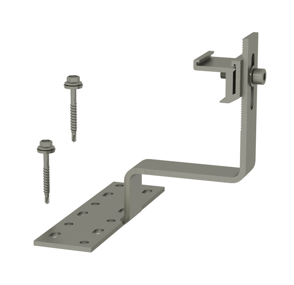 PV-ezRack SolarRoof, Tile Interface with ezClick connection, Buildex Wood Screw 6.3×65