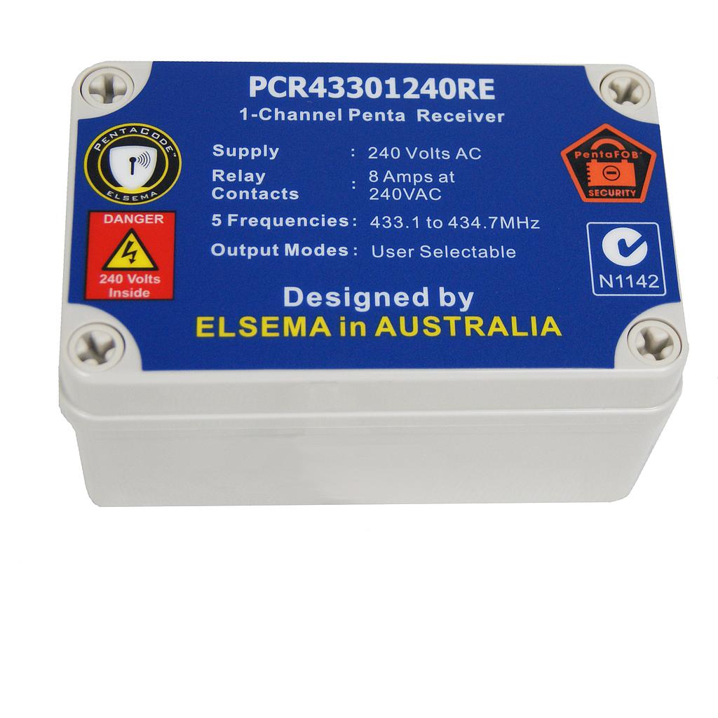 [PCR43301240RE] Elsema 433MHz Remote Contactor Tripping Receiver 1 Channel 240 Volts AC Supply (IP66 Case)