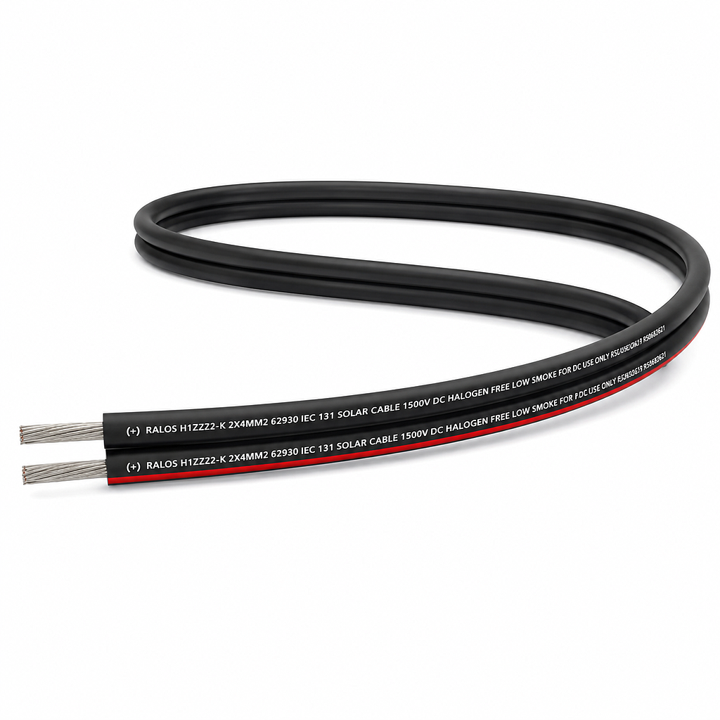 [RC2C4-500] Ralos 4mm2 Twin Core DC Cable - 1500V EN50618 IEC62930 Black / Red (500m roll)