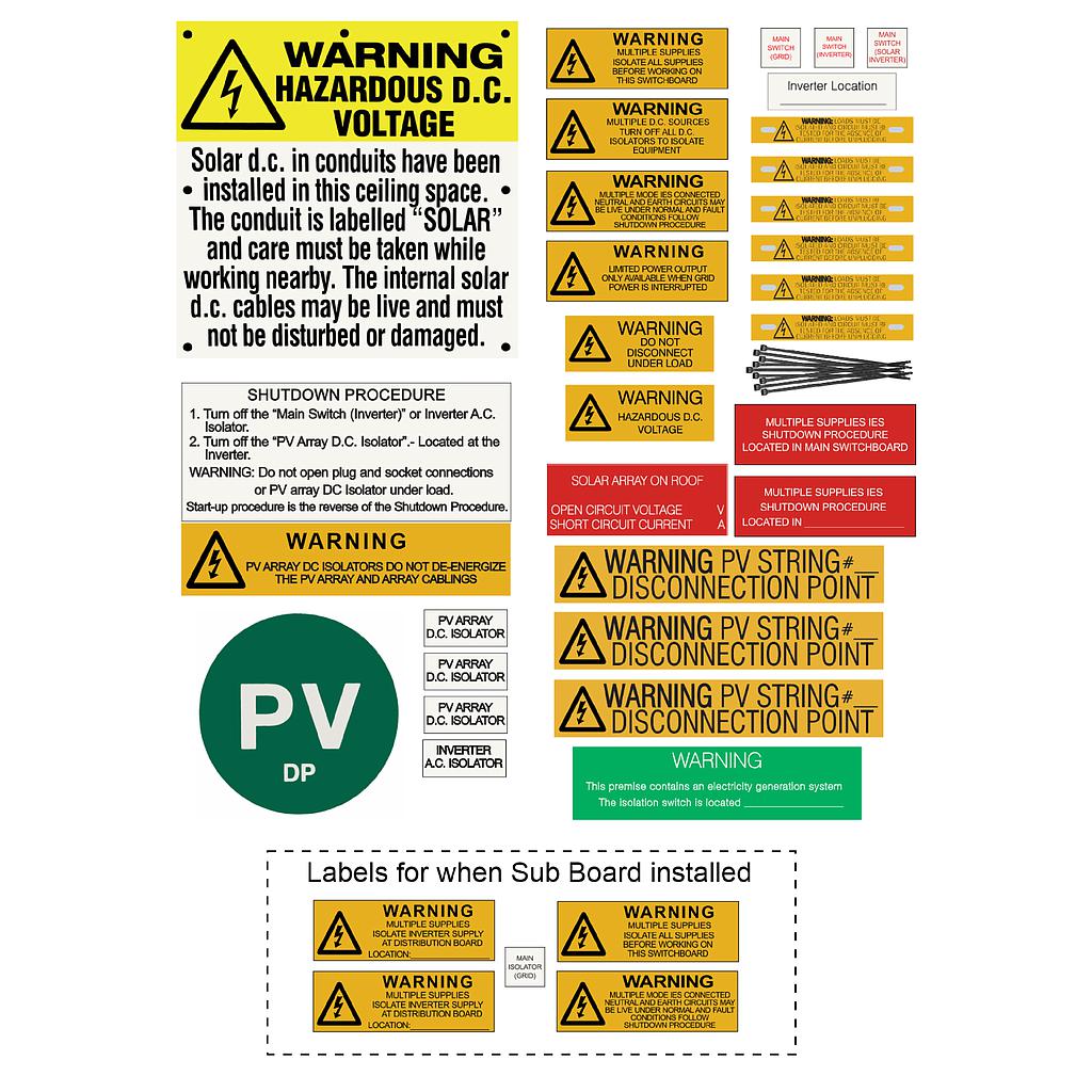 [LABELKIT-DP] National Grid Connect PV Label Kit - Disconnection Point