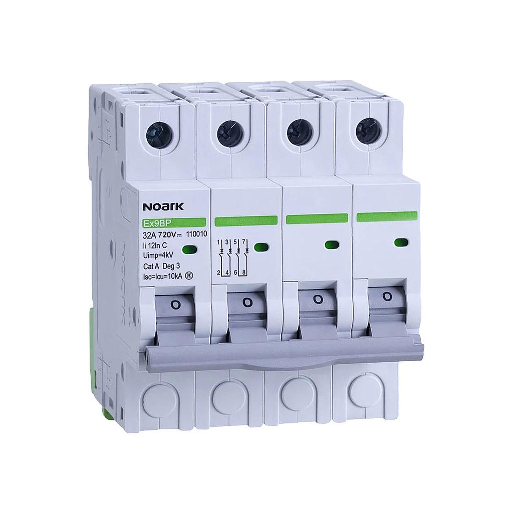[N84479] Noark Ex9BP 32A 720V DC Four Pole MCB K Curve 10kA