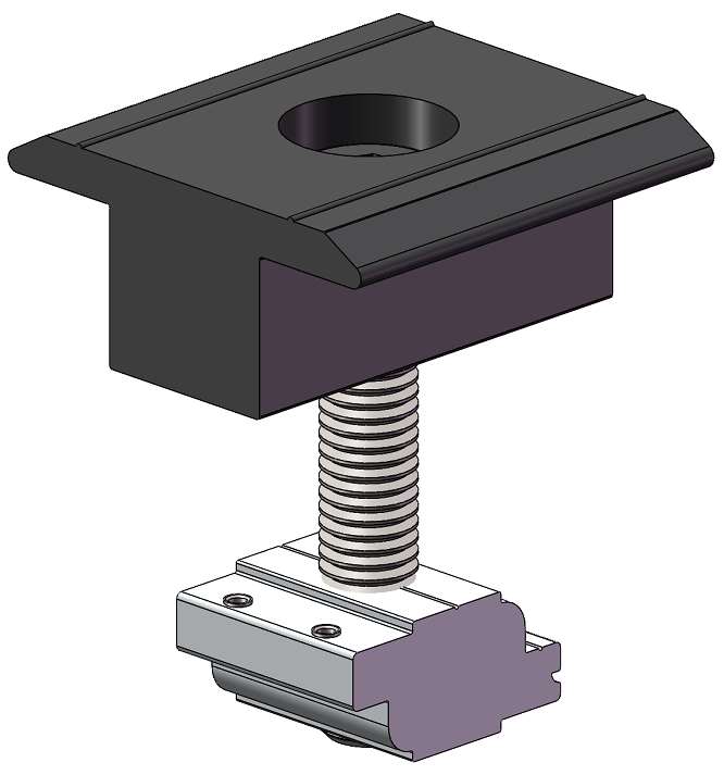 [ER-IC-ST30B/G] Clenergy PV-ezRack Inter Clamp, Standard 30 mm with Grounding Pins, black anodized