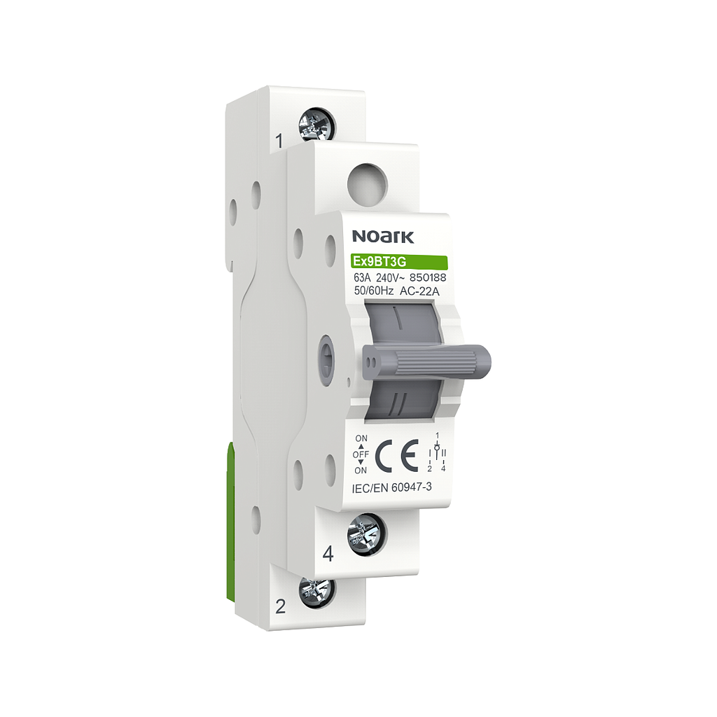 [850188] Noark Ex9BT3G 63A 1 Pole Single Phase Changeover Switch 