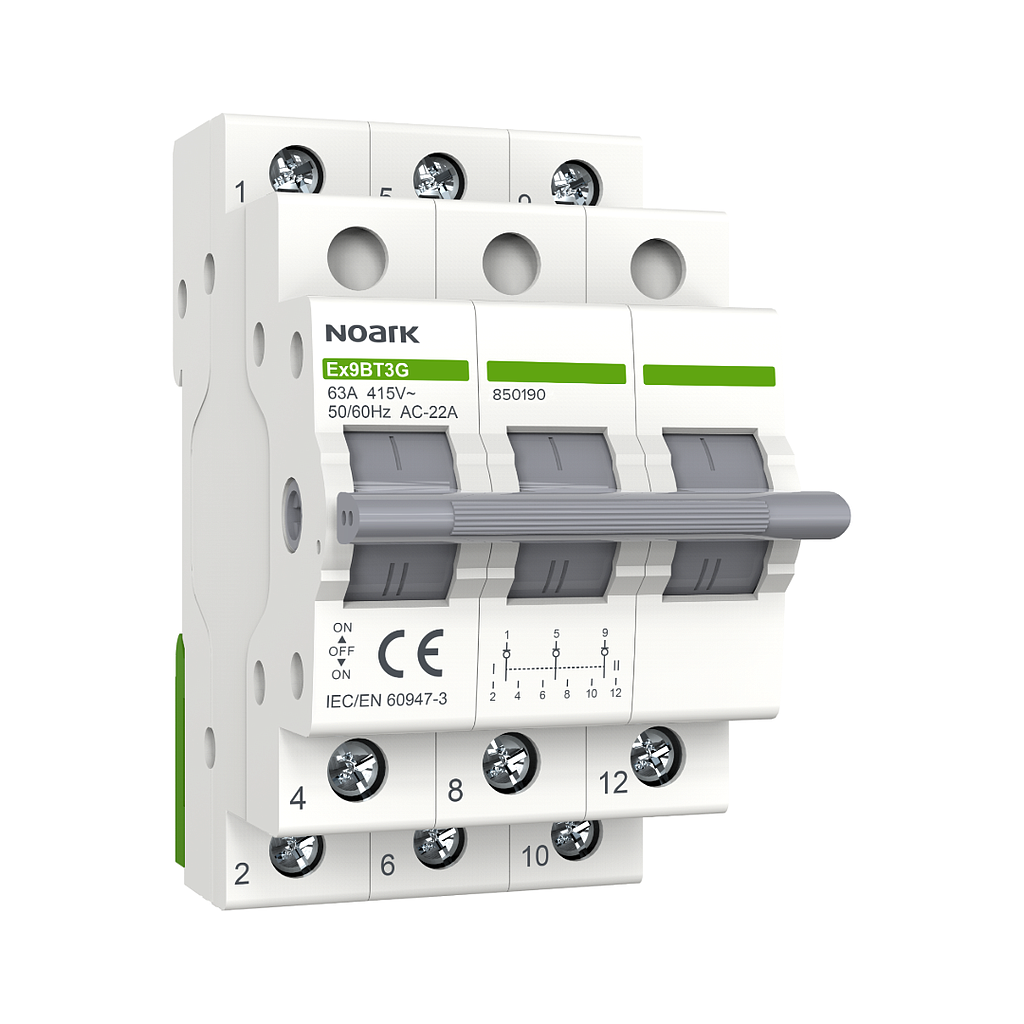 [850190] Noark Ex9BT3G 63A 3 Pole Three Phase Changeover Switch 