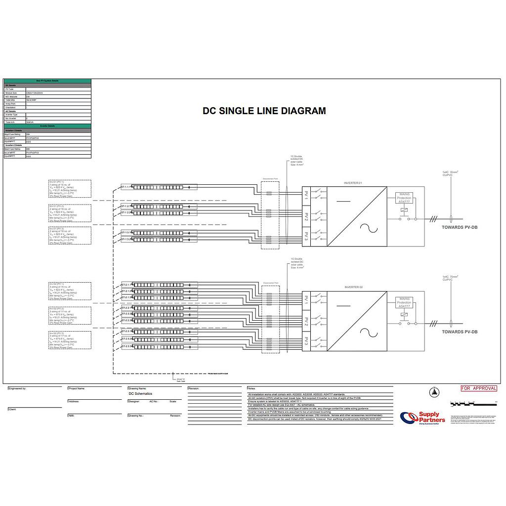 ≤ 110kVA Advanced CAD : DC Schematic (Completed By Engineer)