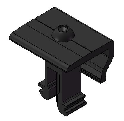 [ER-EC-28/42/L50/BA] PV-ezRack, Zano End Clamp 28-42 mm, Length 50 mm, Black Anodized