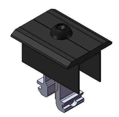 [ER-IC-28/42/L50/G/BA] Clenergy PV-ezRack, Zano Inter Clamp 28-42 mm, Length 50 mm with Grounding Pins, Black Anodized