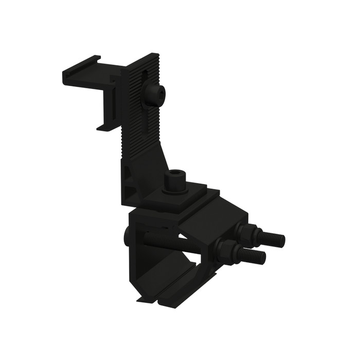 [ER-I-34/05A/EZC/BA] Clenergy PV-ezRack SolarRoof Brooklyn Universal Klip-lok Clamp pre-assembly with Tin Interface A with ezClick module, Black Anodized
